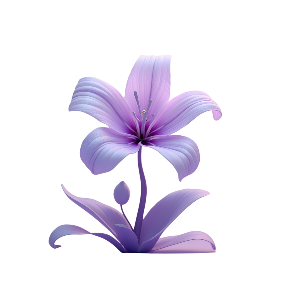 Minimalist Purple Flower on Transparent Background Ideal for Digital Use png