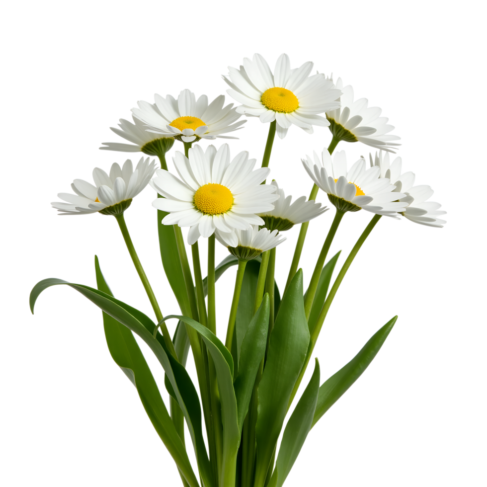 Fresh Daisy Flowers on Transparent Background Perfect for Digital and Print Use png