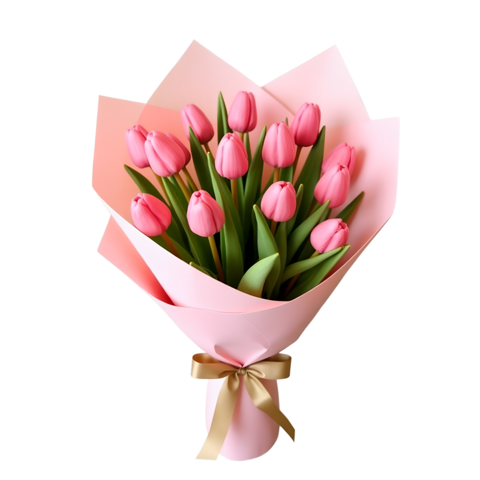 Charming Pink Tulip Flower Bouquet High Resolution Image for Marketing Design png