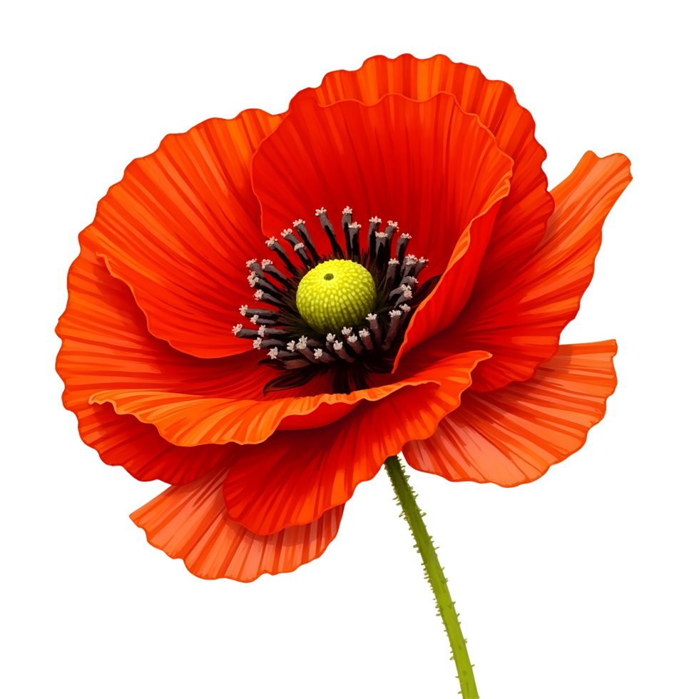 Elegant Red Poppy Clipart Perfect for Digital and Print Designs png