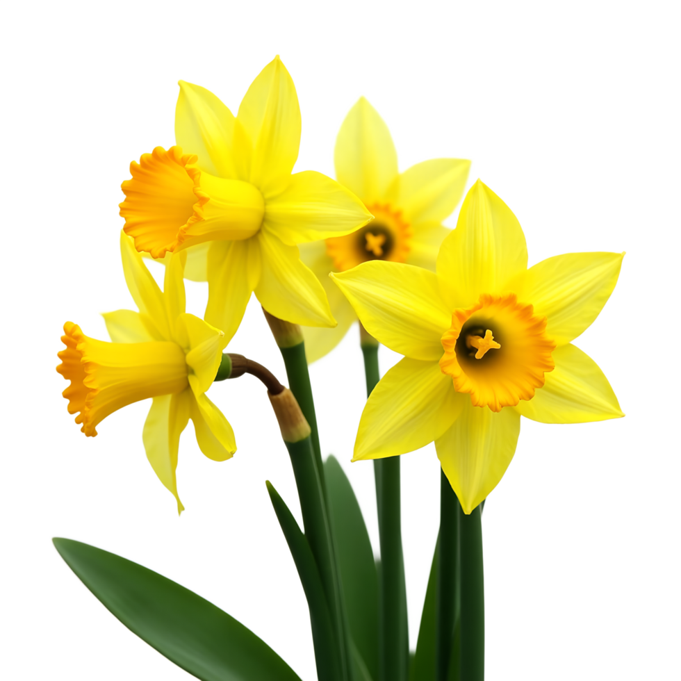 Bright Yellow Daffodil Bloom Perfect for Spring Easter Designs png