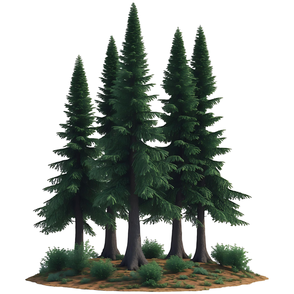 Realistic Pine Tree Transparent Background for Nature Designs png