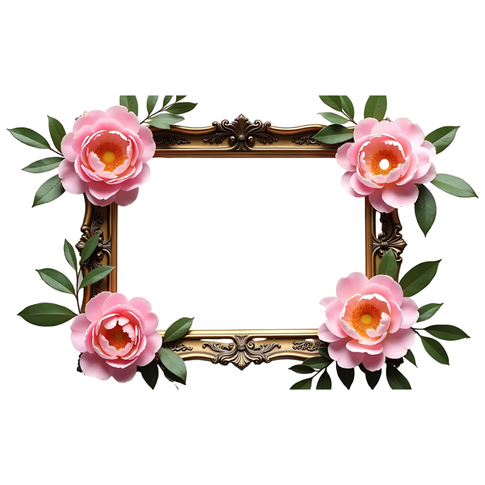 Floral Border Frame Transparent Ideal for Scrapbooking Cards png