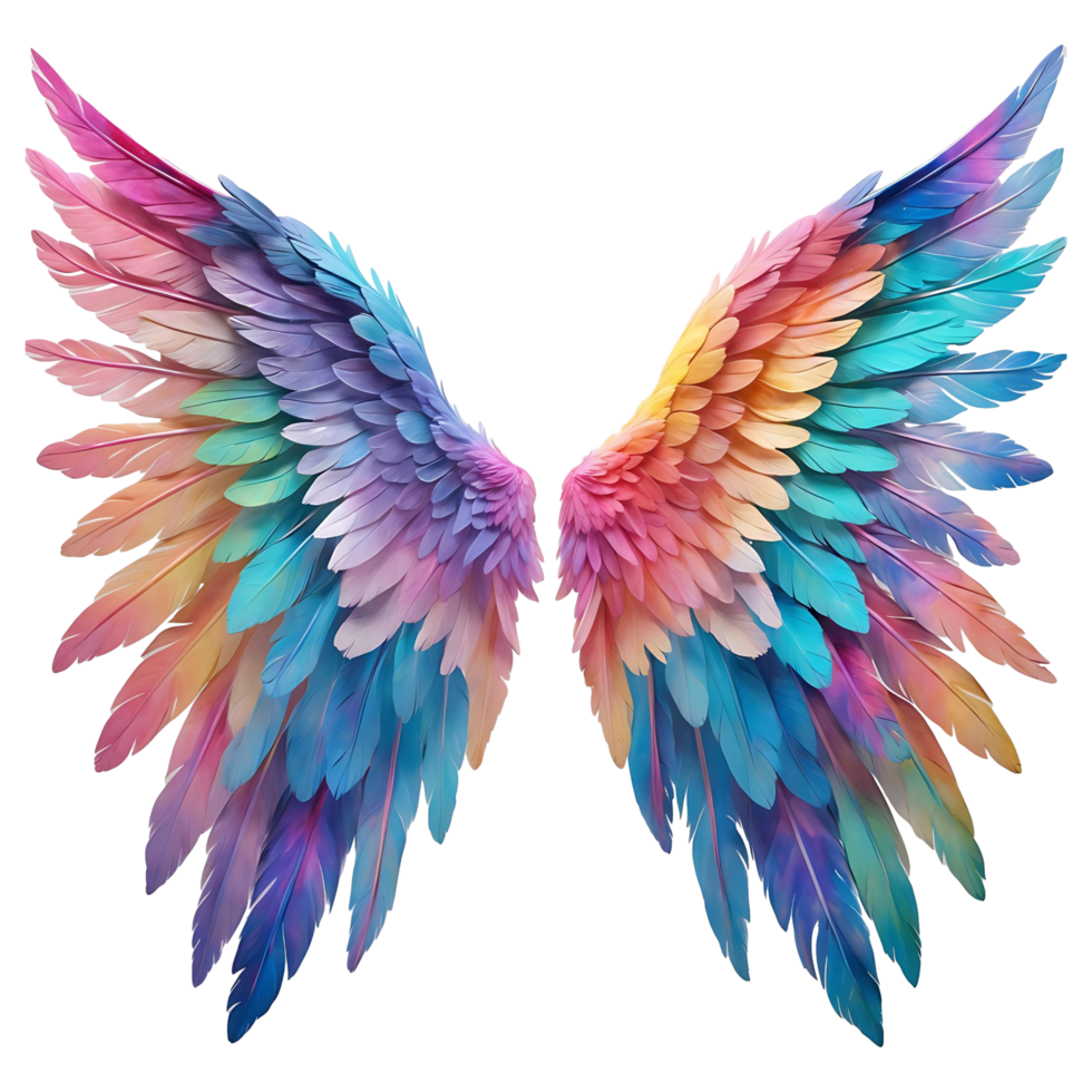 Colorful Angel Wings Inspirational and Mystical Design png