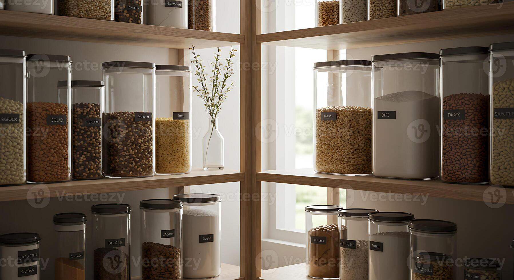 A shelf filled with jars and other items photo