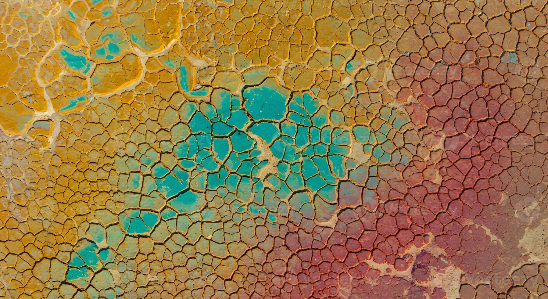 Vibrant Geological Patterns on Parched Earth, Aerial Perspective photo