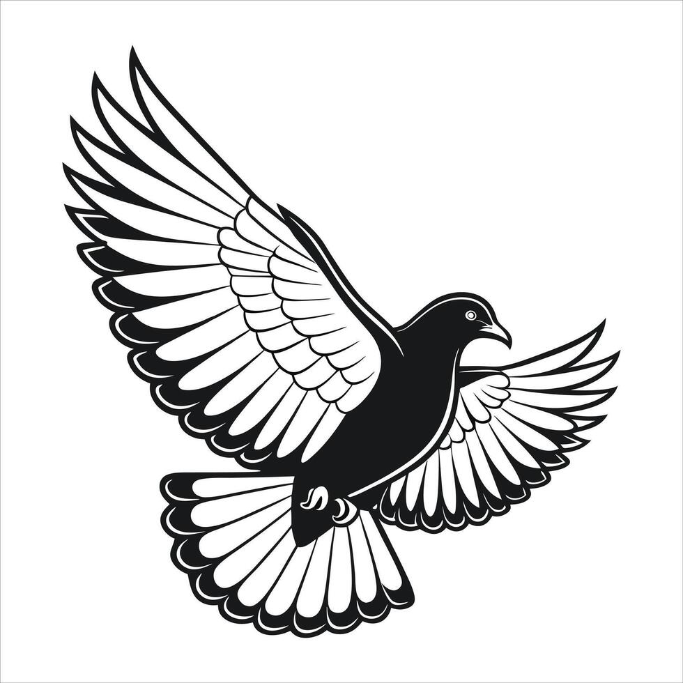 Bird Wings Spread Silhouette vector