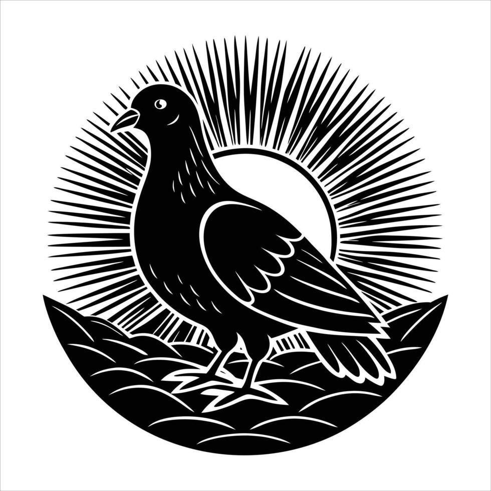 Dove Silhouette Sunset vector