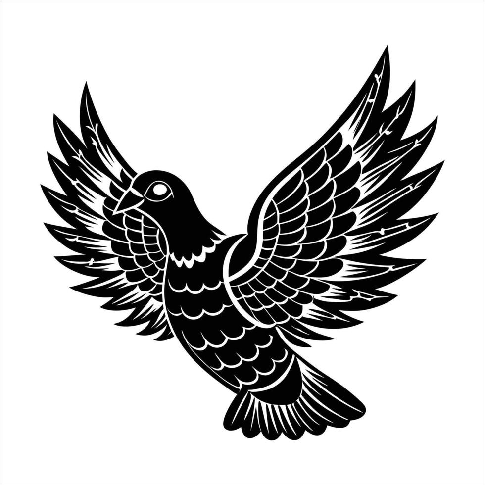 A silhouette flying bird vector