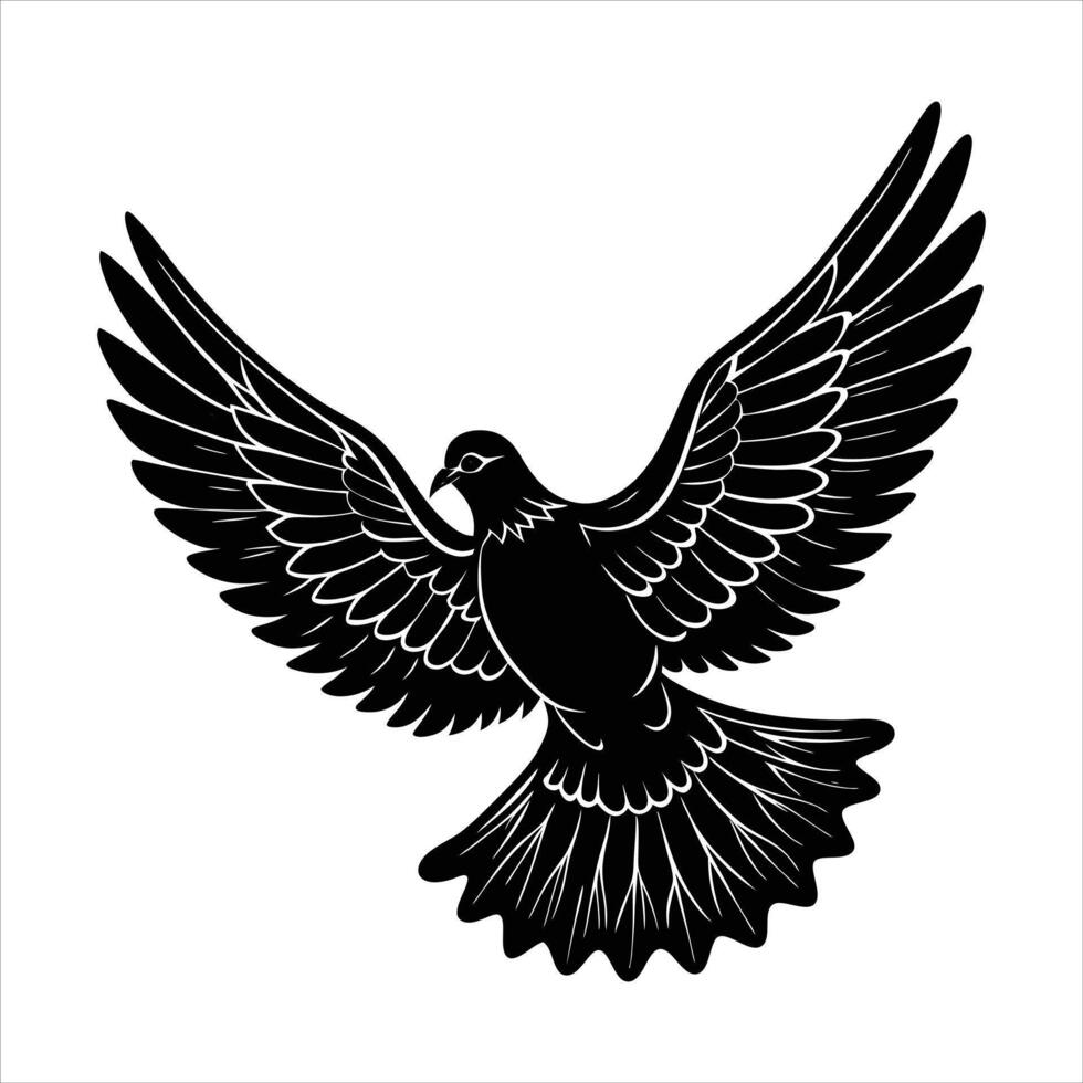 Dove With Spread Wings vector