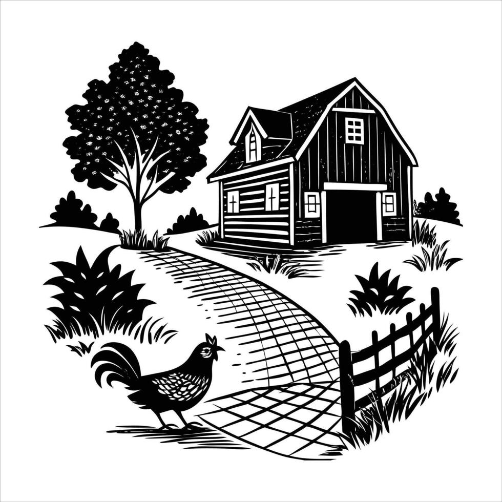 Agrarian Abode Mark Farmhouse Design vector