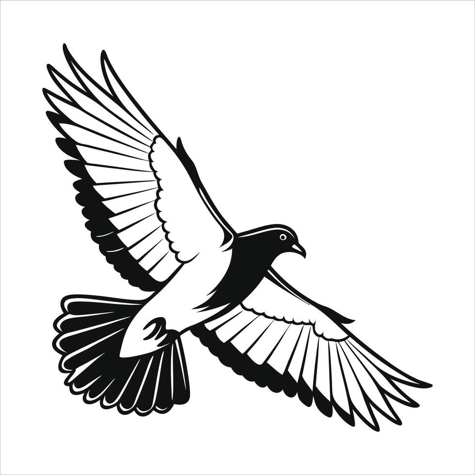 Black Dove Silhouette vector