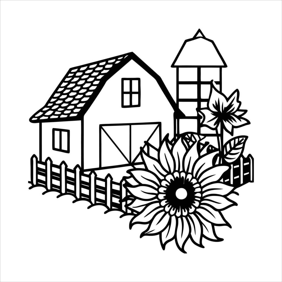 Barn Silhouette Background vector
