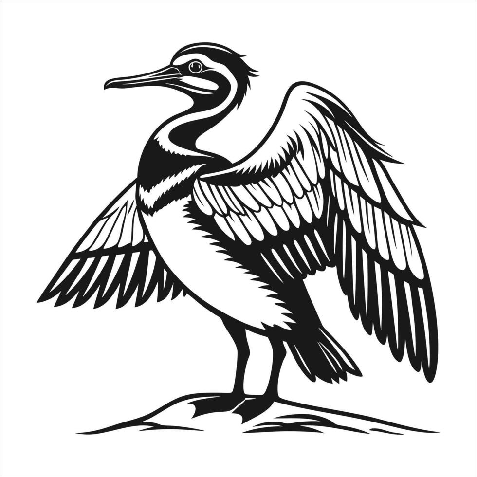 Egret animal logo vector