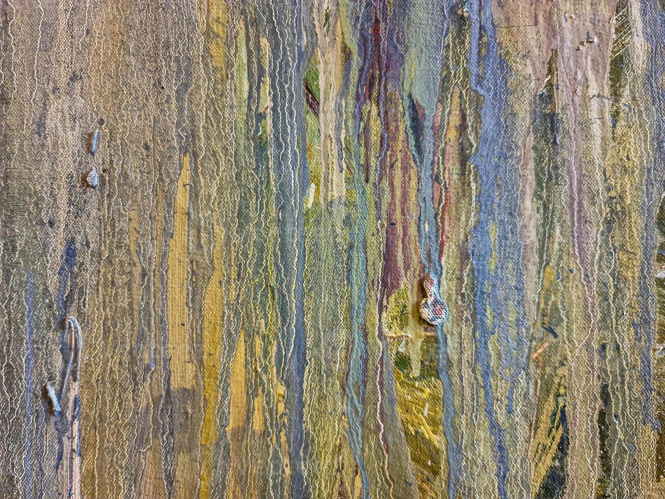 Colorful abstract painting dripping with texture and movement photo