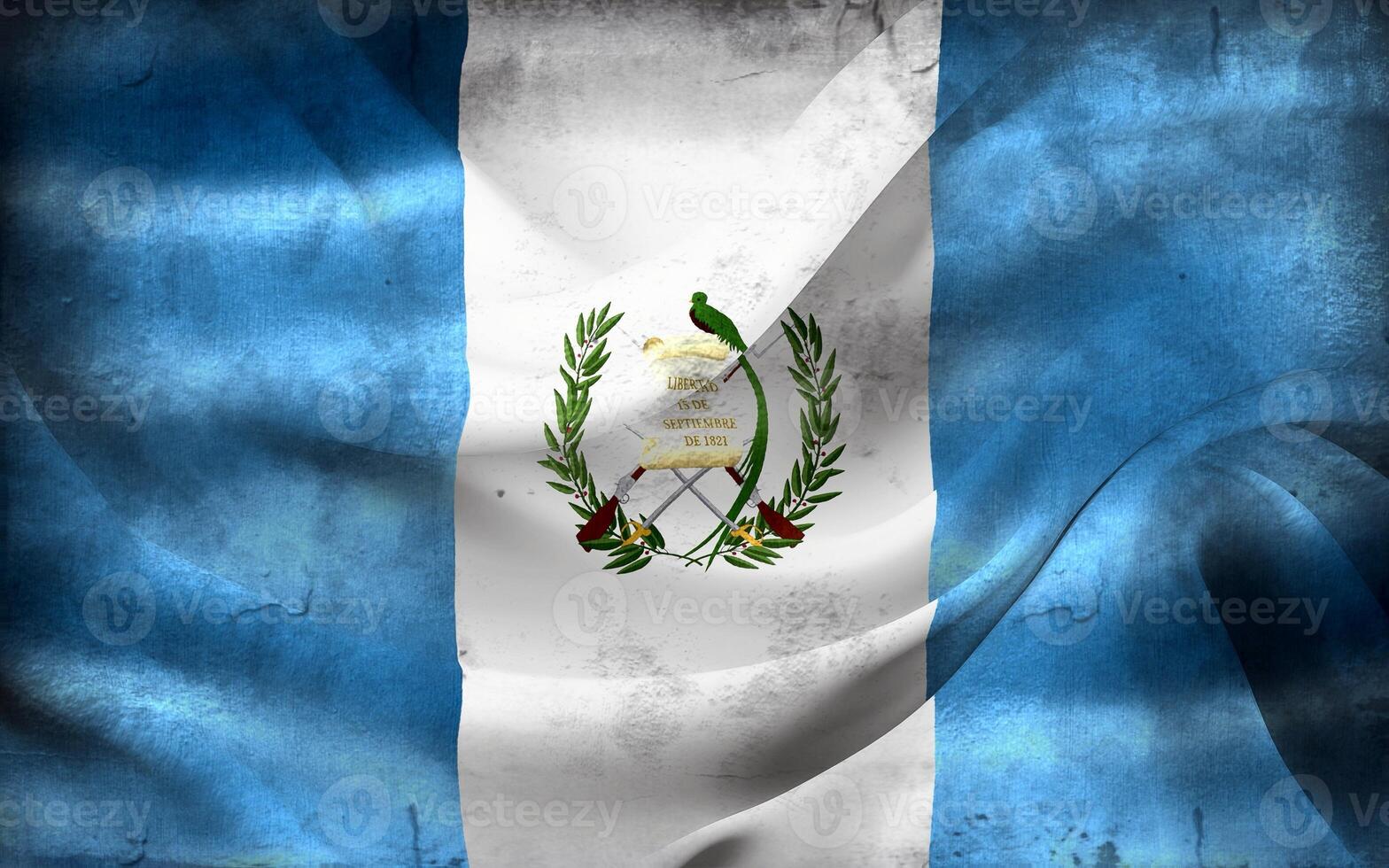 Vintage look Guatemala flag - realistic waving fabric flag photo