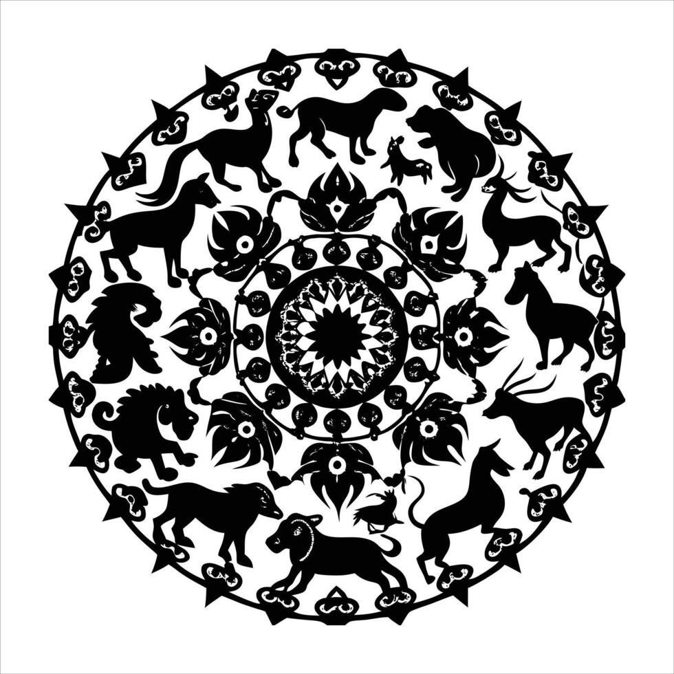 Chinese Zodiac Silhouette vector