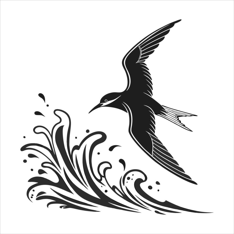 Uccello Nero arte vector