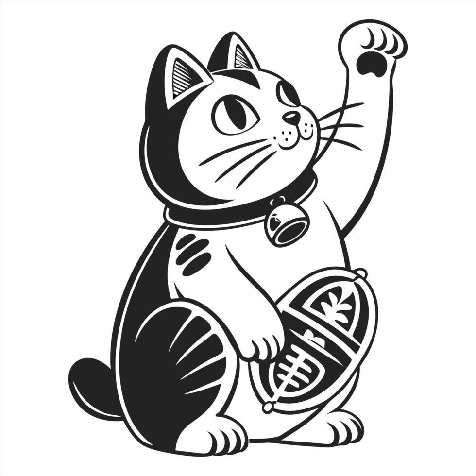 Lucky Cat Maneki Neko vector