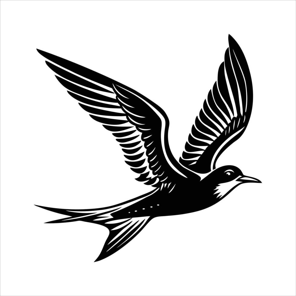 A drawing of a bird with a black outline vector