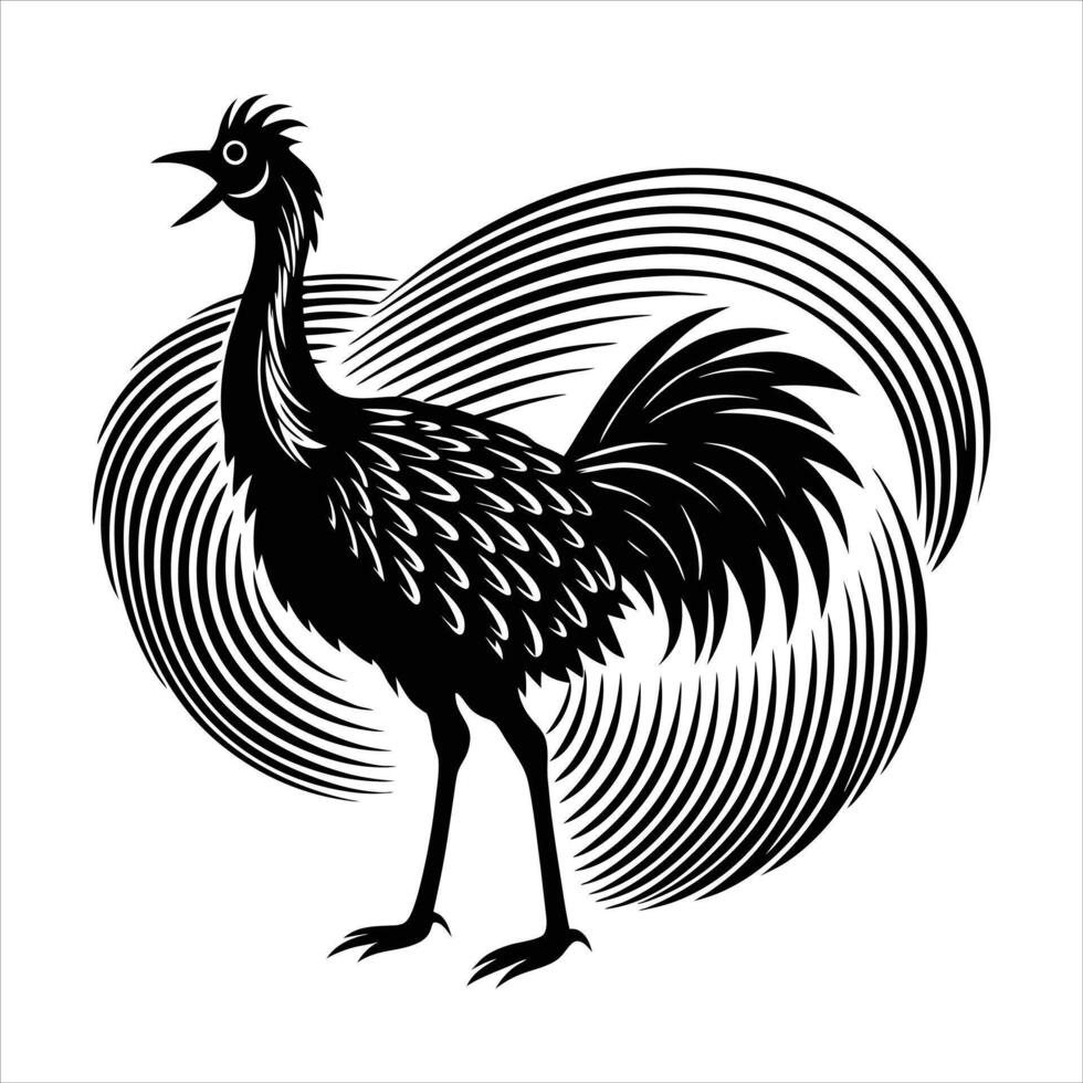 Redlegged Bird illustration vector