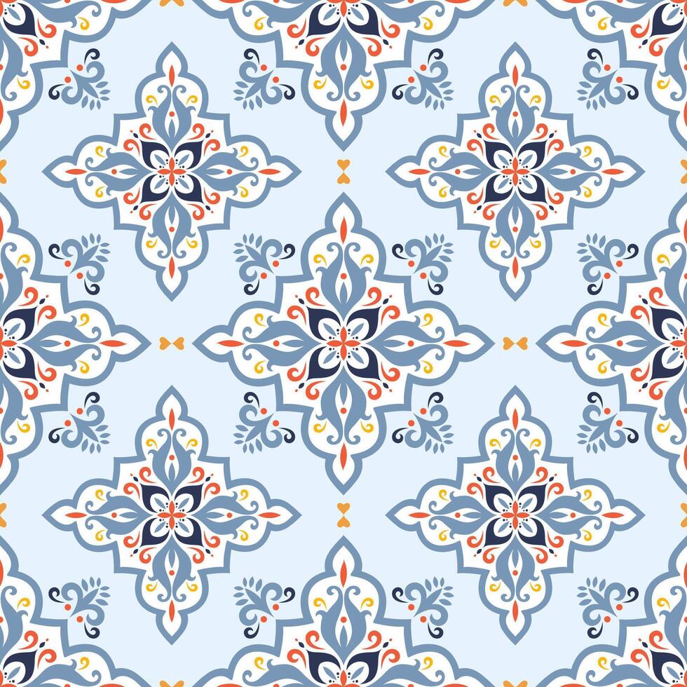 Seamless traditional colorful background pattern vector