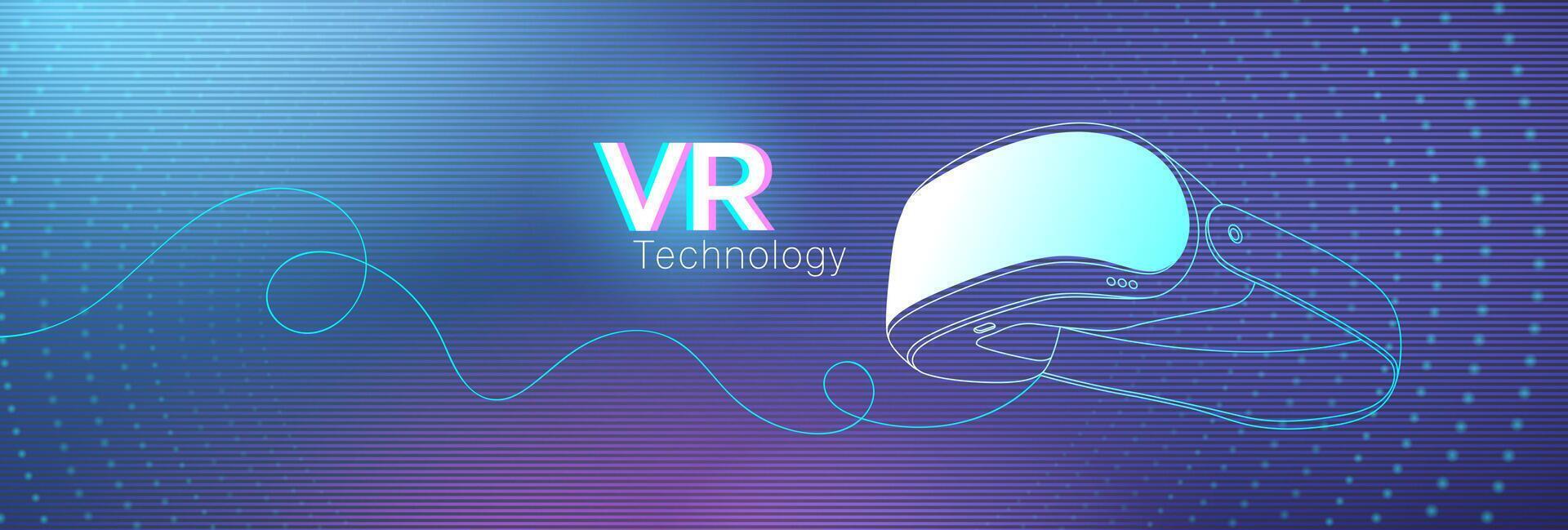 Virtual reality glasses technology background. vector