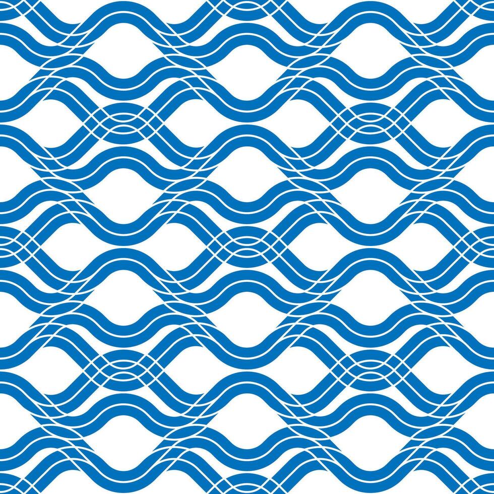Blue japanese wave seamless patterns vector