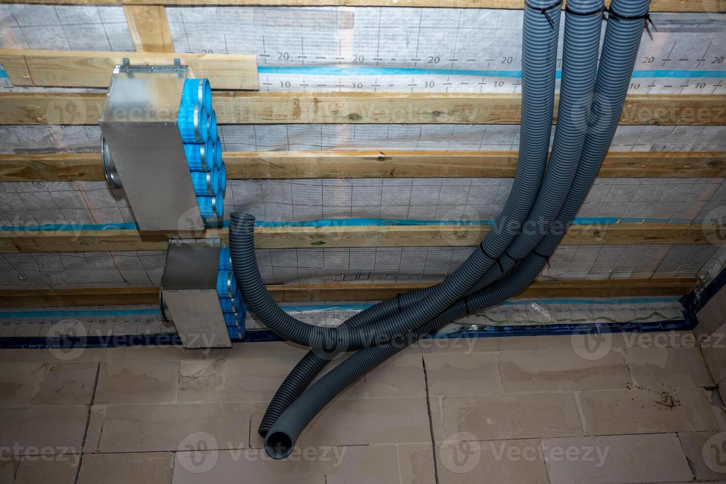 Heat Recovery Ventilation System in Building Unders Constructions photo