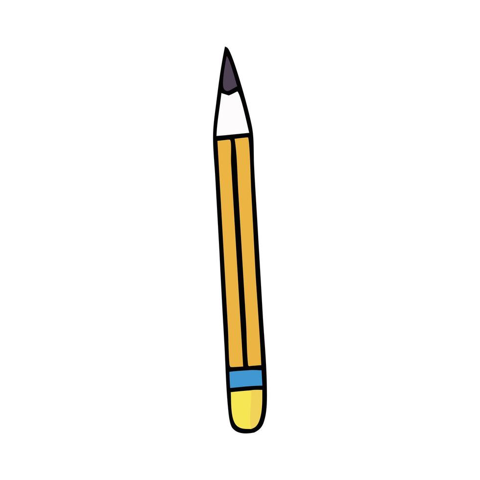 Wooden Pencil with Pink Eraser and Sharp Tip for Writing and Drawing vector