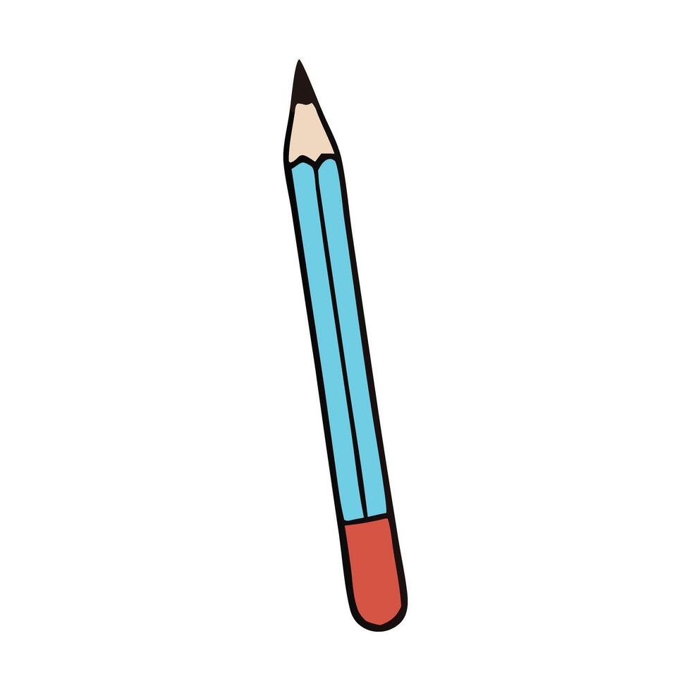 Simple Wooden Pencil with Pink Eraser and Sharp Tip for Writing and Drawing vector