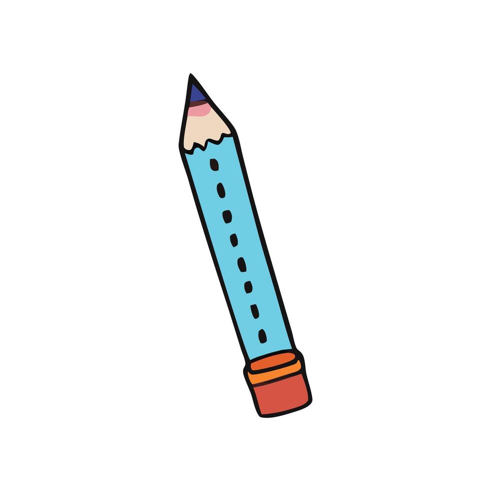 Simple Wooden Pencil with Pink Eraser and Sharp Tip for Writing and Drawing illustration vector