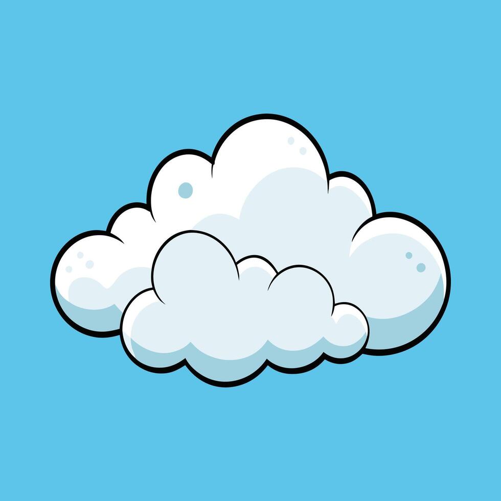 A cartoon cloud on a blue background vector