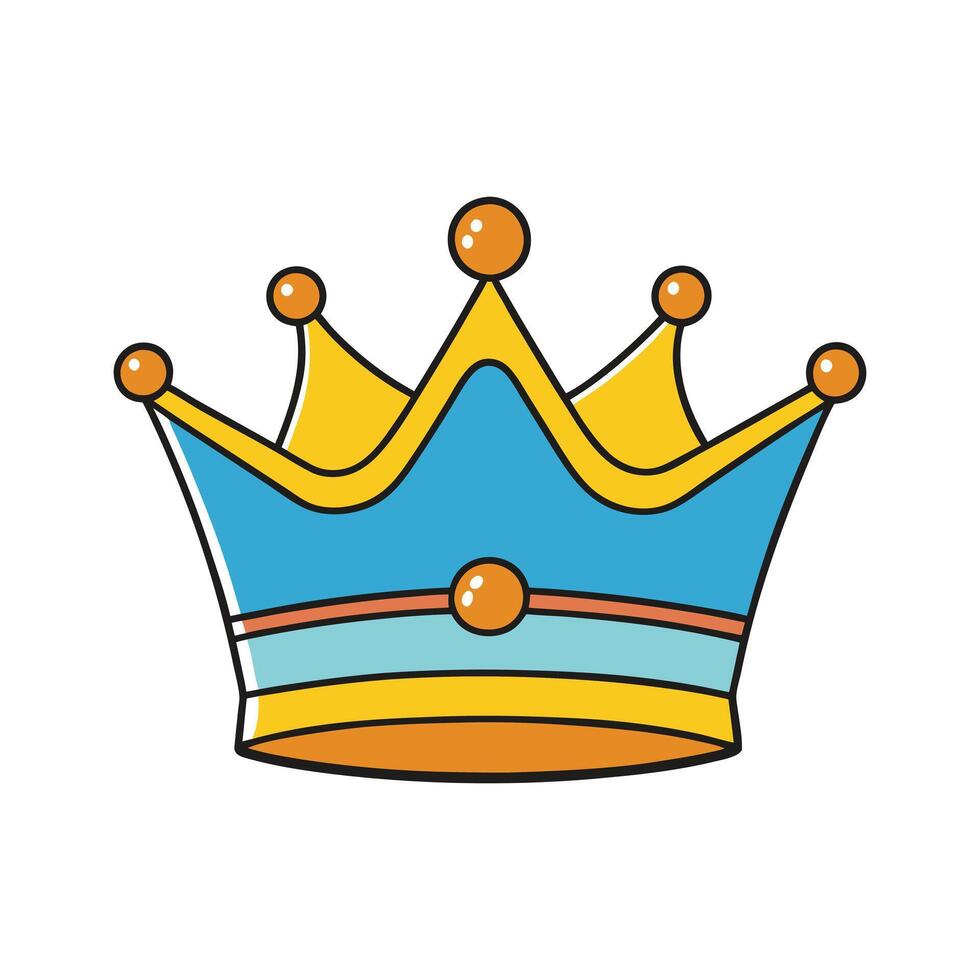 Classic Royal Crown with Decorative Blue and Red Gems vector