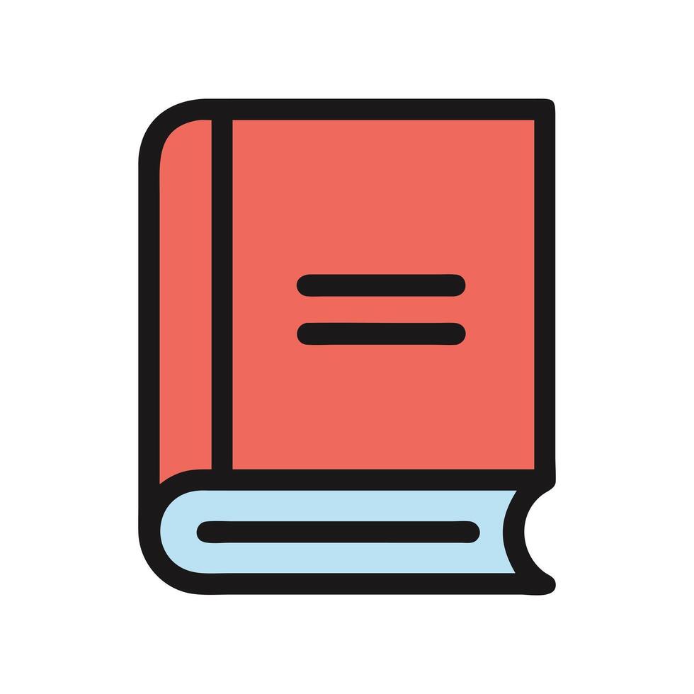 Red Book with a Bookmark in Cartoon Style vector