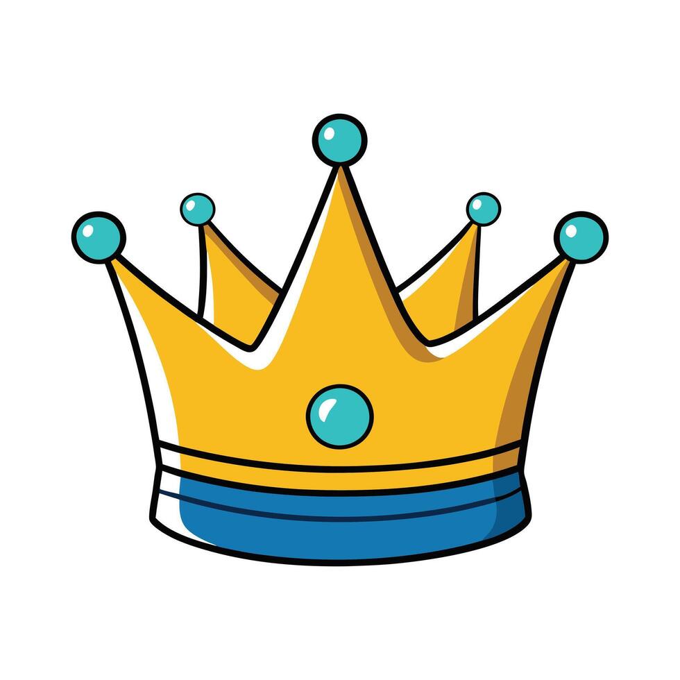 Classic Royal Crown with Decorative Blue and Red Gems illustration vector
