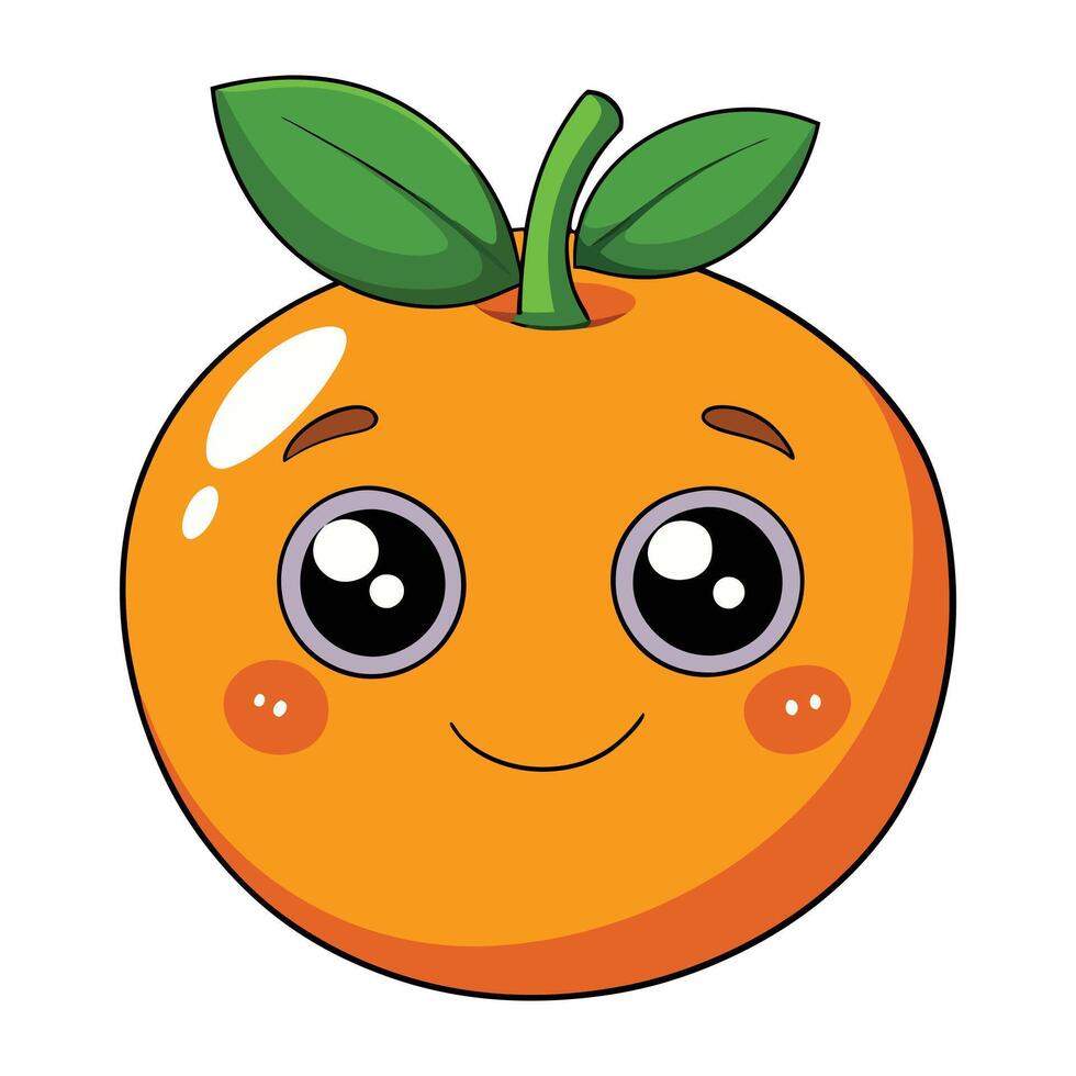 An orange with eyes and a smile vector