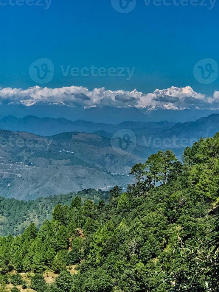 A stunning and lush green forest is beautifully nestled among the towering mountains, creating a breathtaking scene of natural beauty and tranquility that uplifts the spirit all year long photo