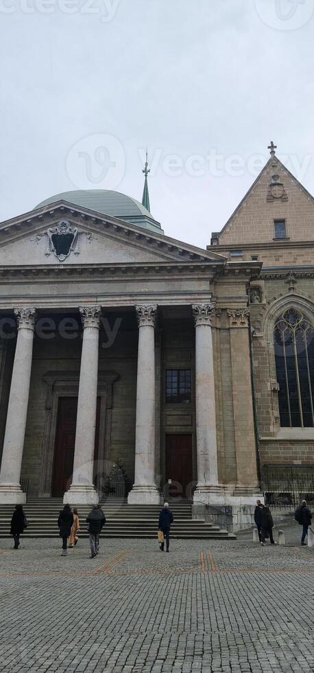 Old town in Geneva city, Switzerland photo