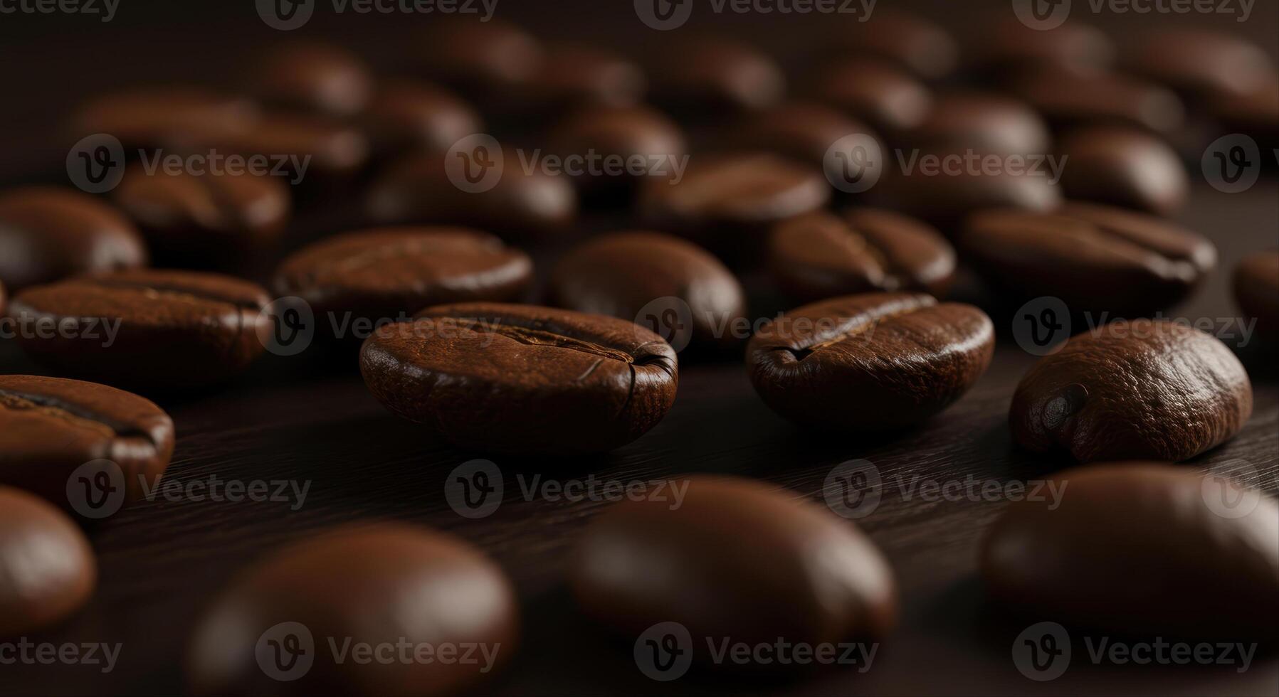 Aromatic coffee beans are artfully arranged in a visually appealing pattern. photo