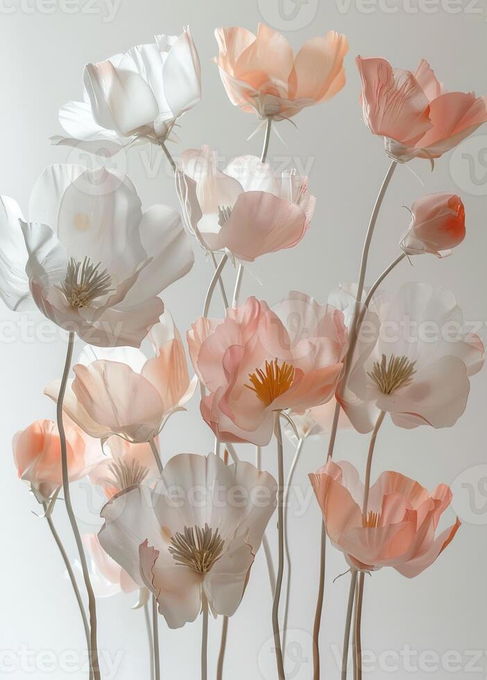 A bouquet of pink peonies template, floral background, field art photo