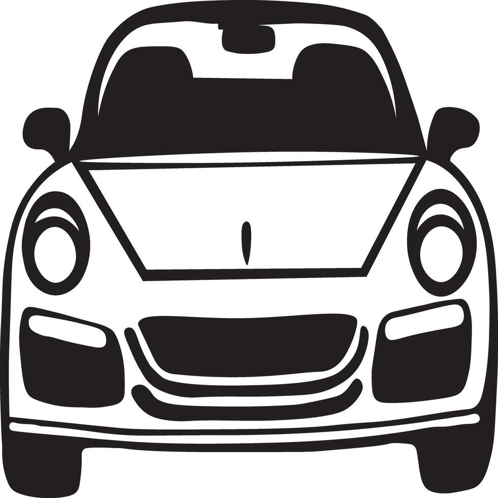 Dynamic Car Icon Design Silhouette Art Illustration on a White Background vector