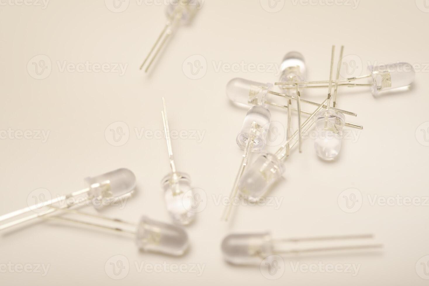 White LED lamps. Electronic LED element. photo