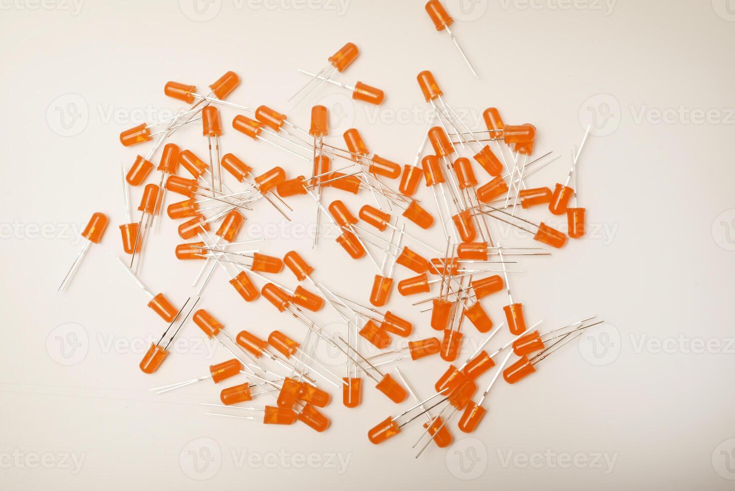 Red and orange LED emitters. LED-based electronic device. photo