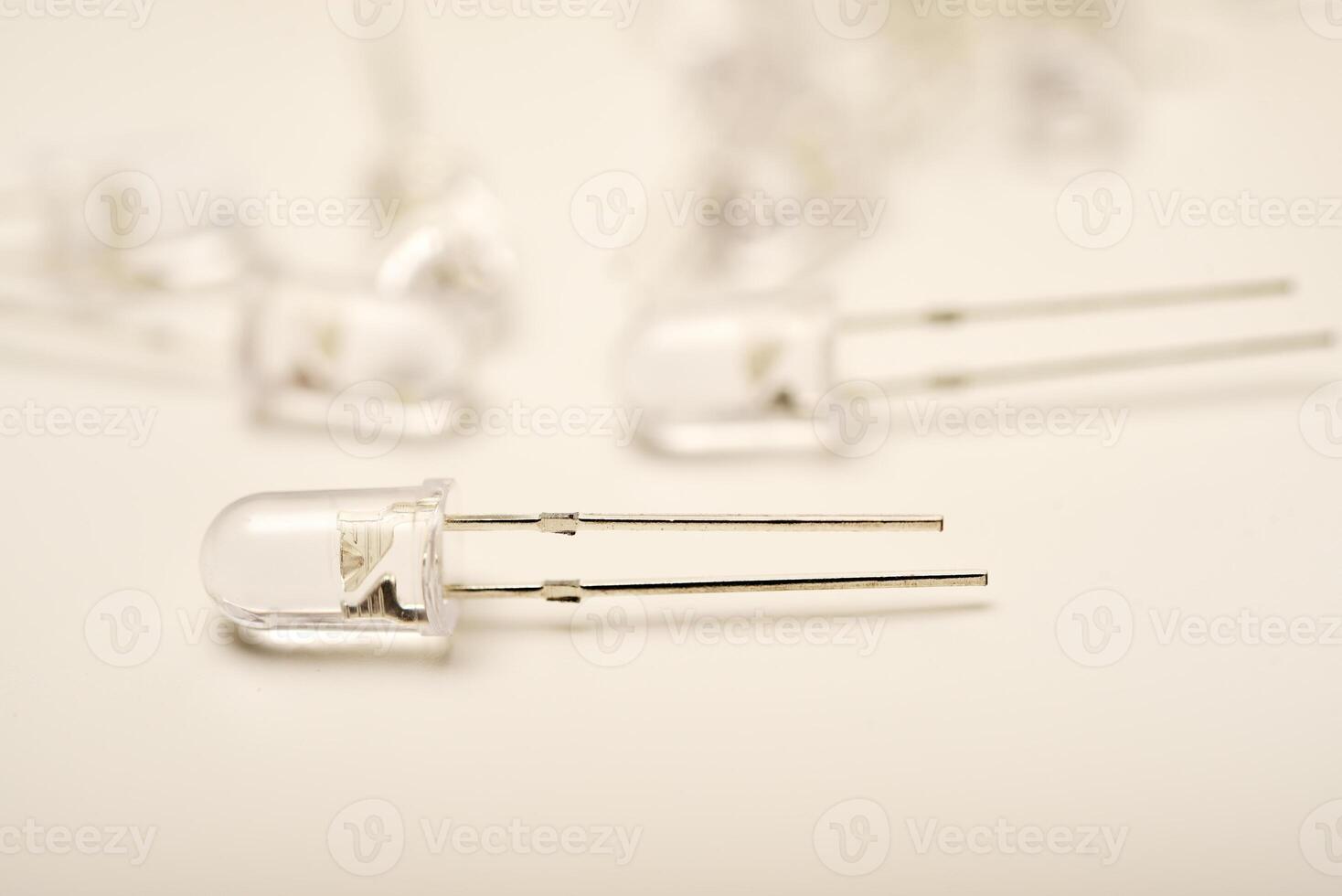 One white LED element. Electronic LED lamp. Electronic light-emitting diode lamp photo