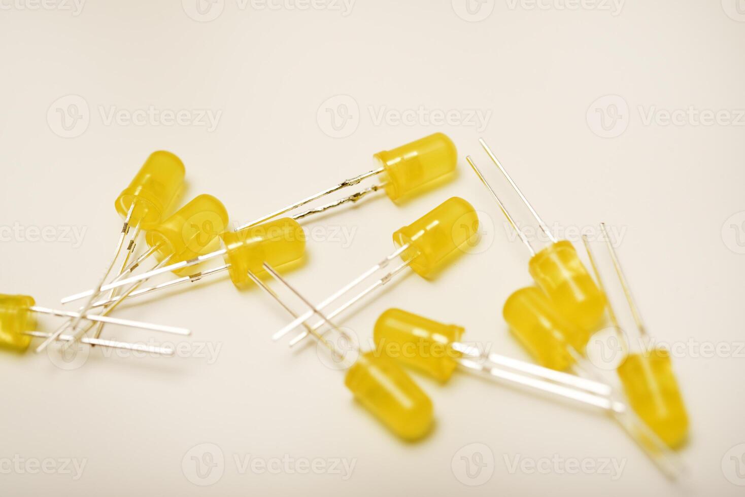Yellow multicolored LED lights. Electronic LED component. photo