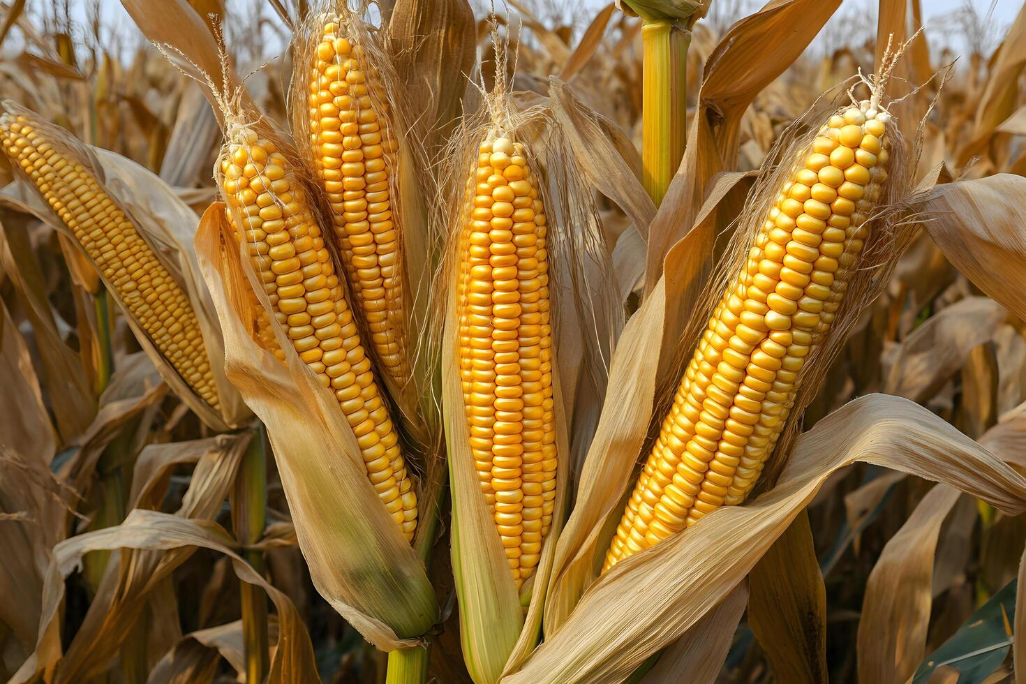 Golden corn ready for harvest. photo