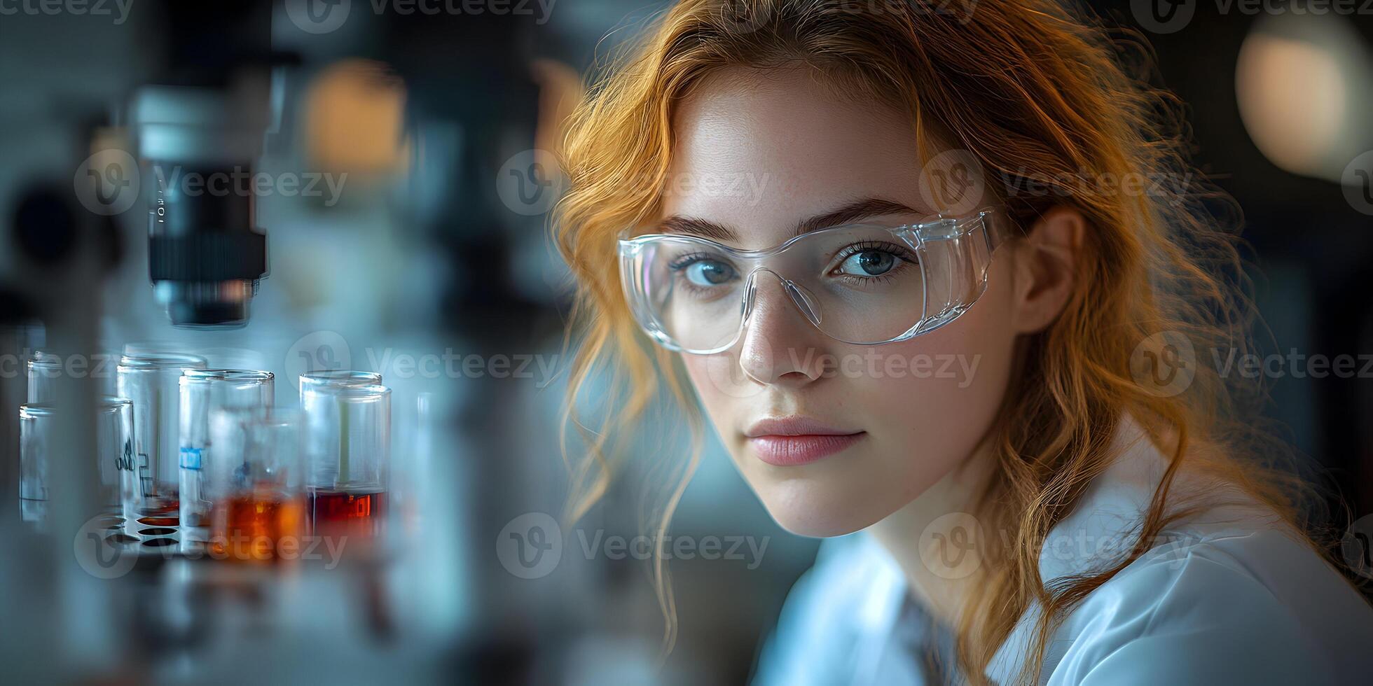 Lab scientist using generative photo