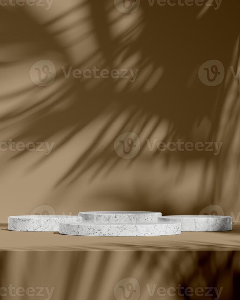 Contemporary Marble Display Stand with Elegant Shadow Patterns photo