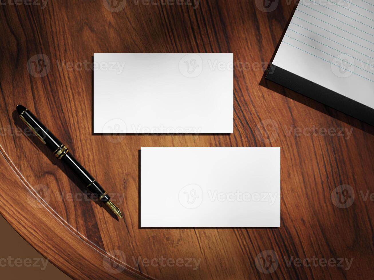 Minimalist Business Card Mockup on Elegant Wooden Surface photo